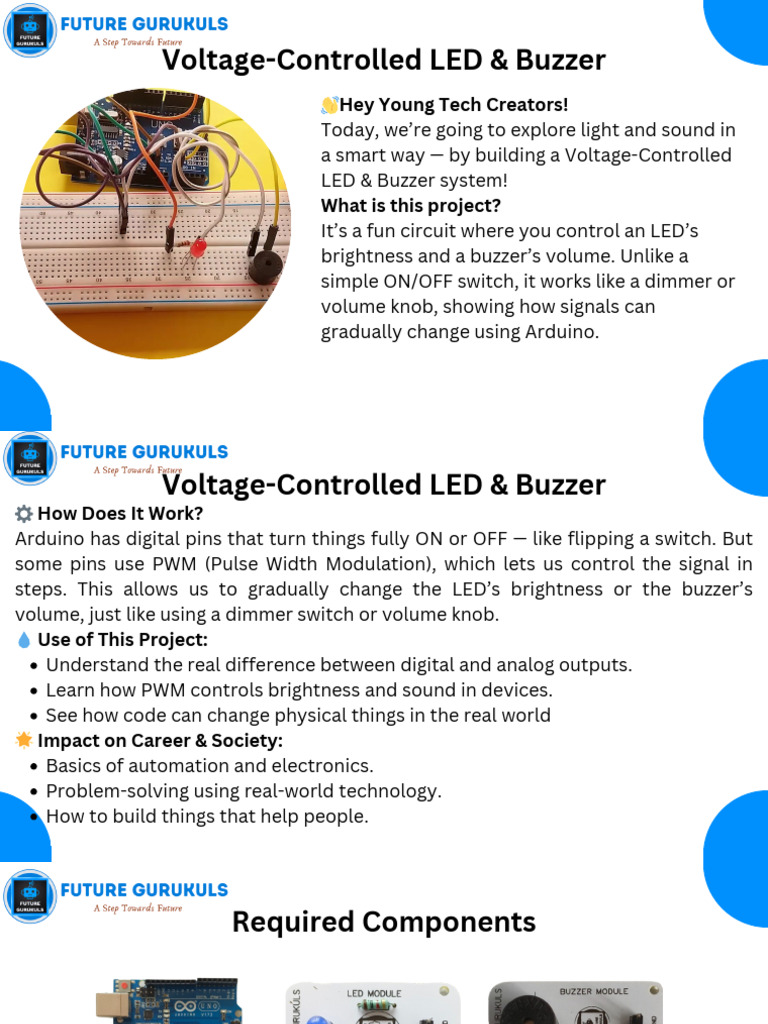 Voltage-Controlled LED & Buzzer Project | PDF | Arduino | Light ...