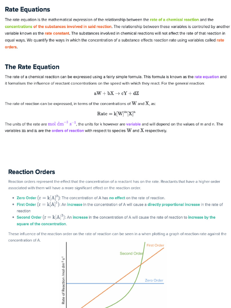 Rate of Reaction Eqns | PDF