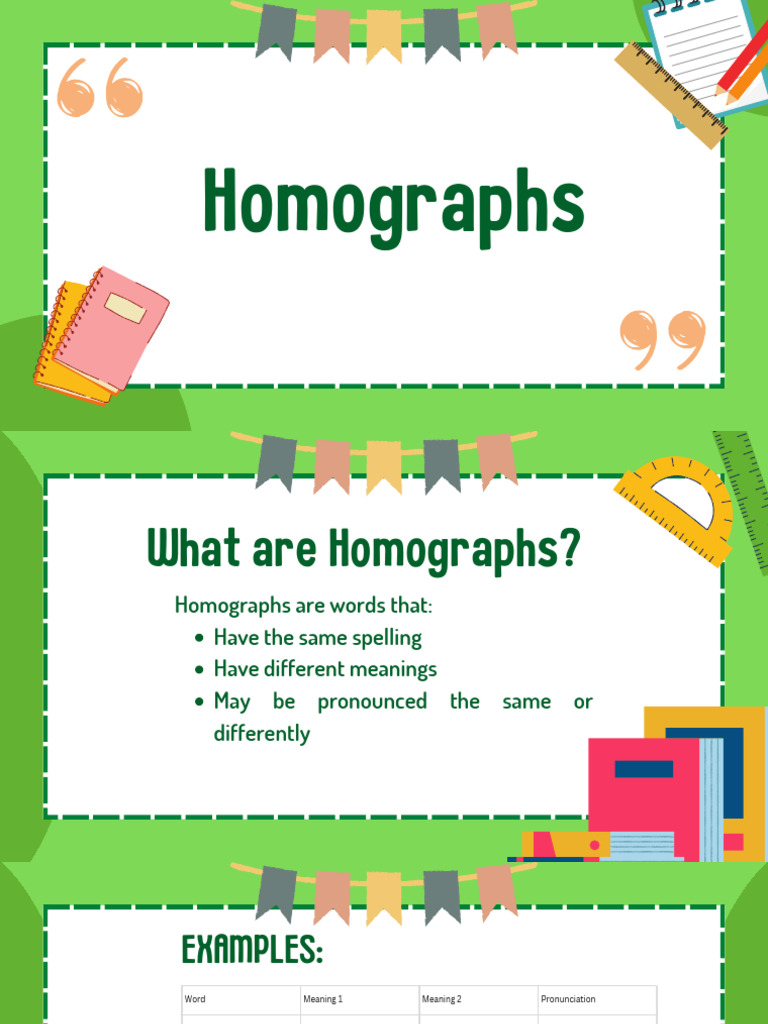 Understanding Homographs: Definitions & Examples | PDF