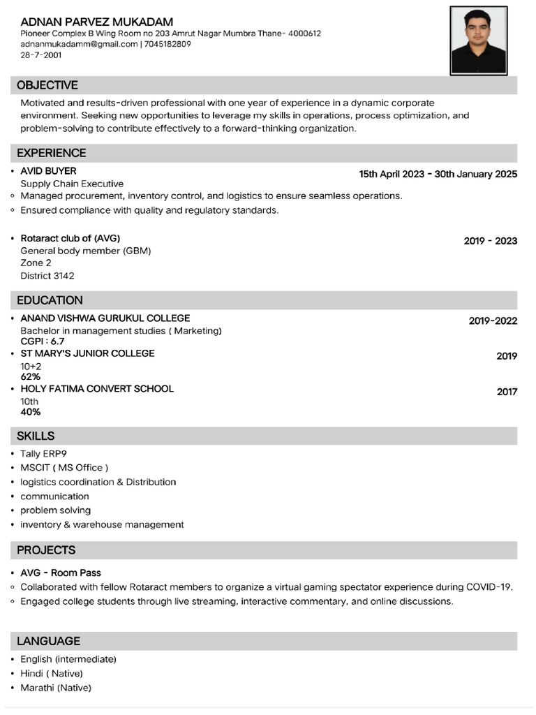 CV .A | PDF