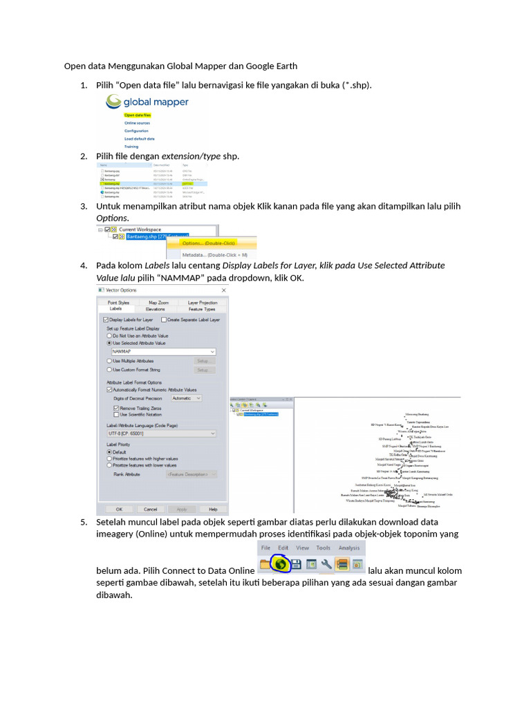 Panduan Open Data: Global Mapper &amp; Google Earth | PDF
