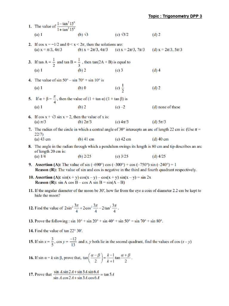 Trigo. DPP 3 | PDF