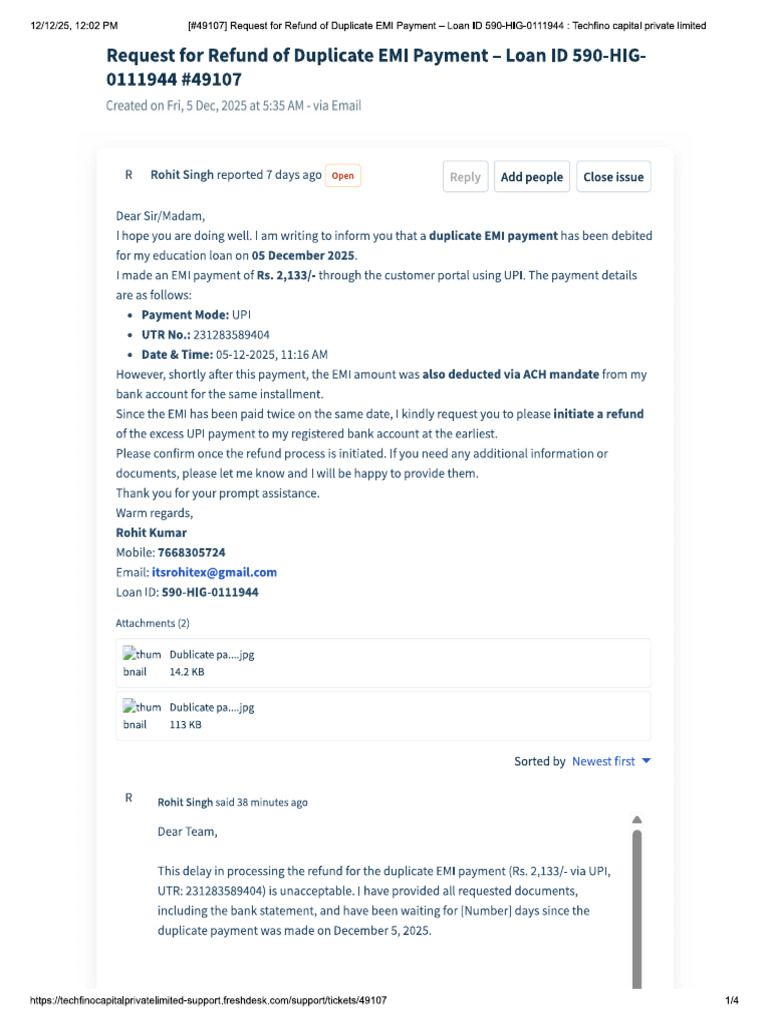 TCPL Not Respode Ticket | PDF