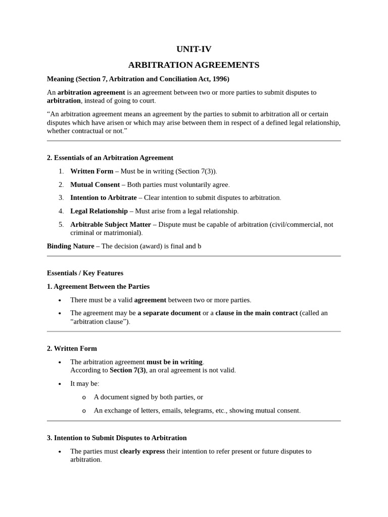 Essentials of Arbitration Agreements | PDF | Arbitration | Mediation