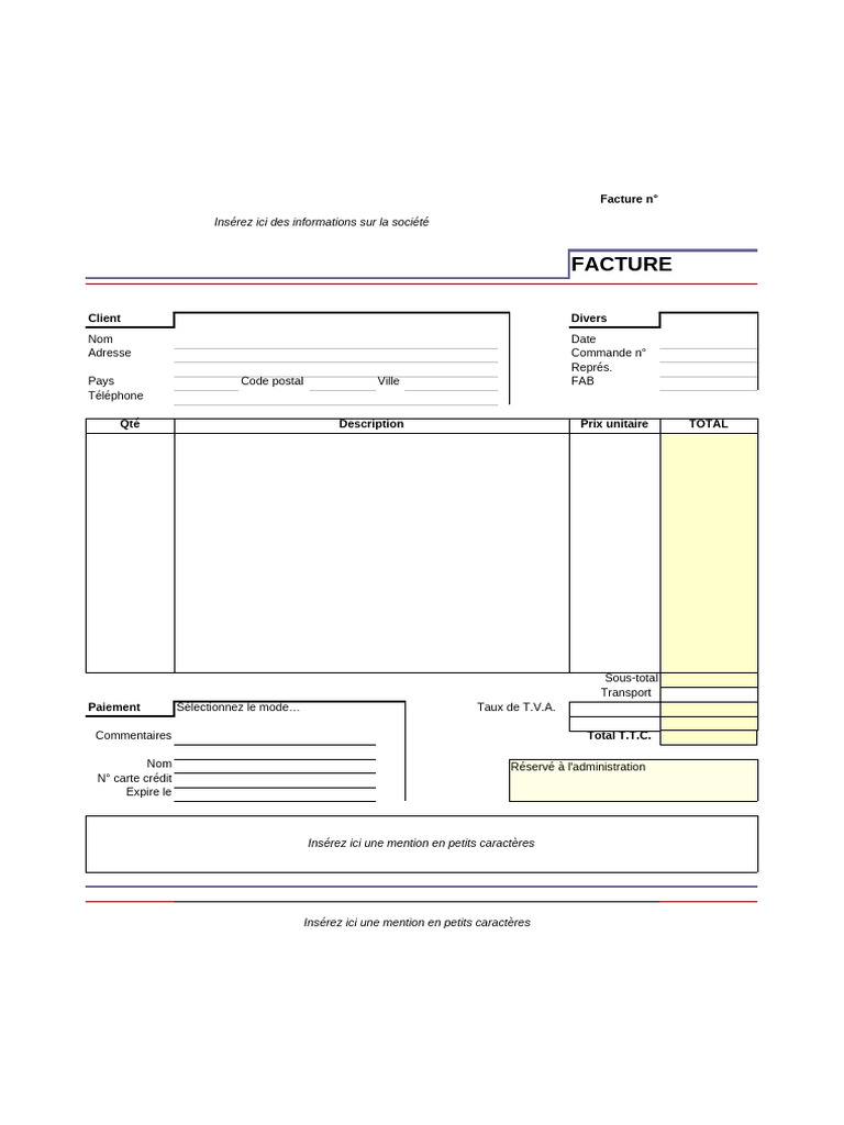 Modèle de Facture Client Standard | PDF