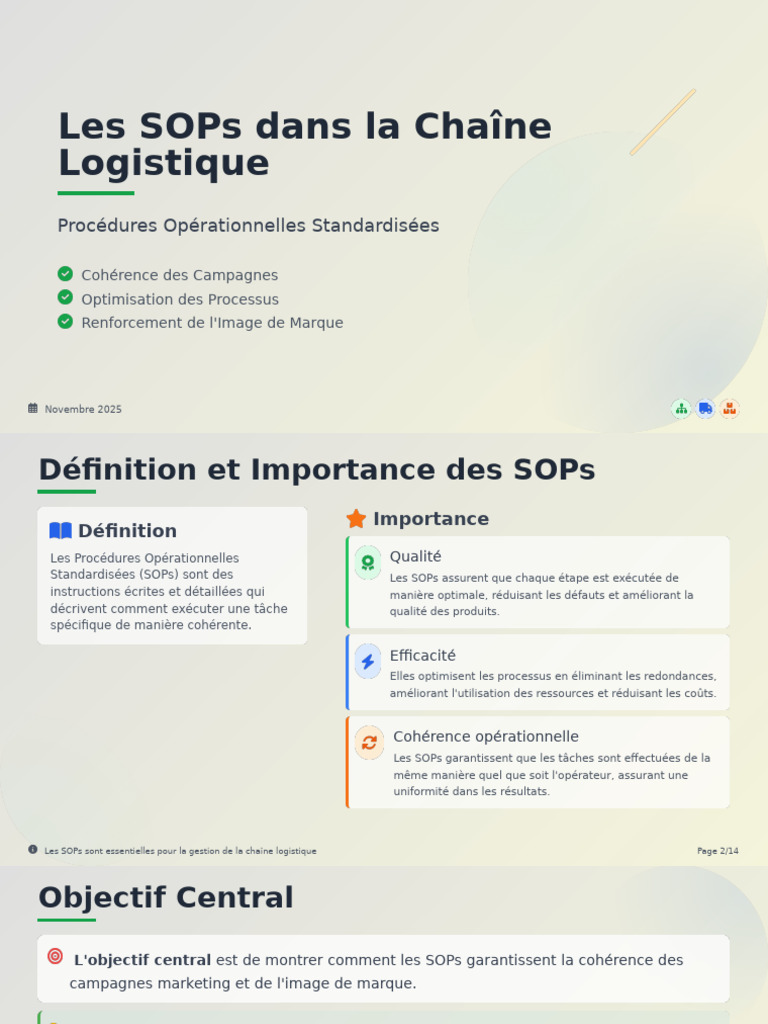 Importance des SOPs en Logistique | PDF | Marque | Logistique