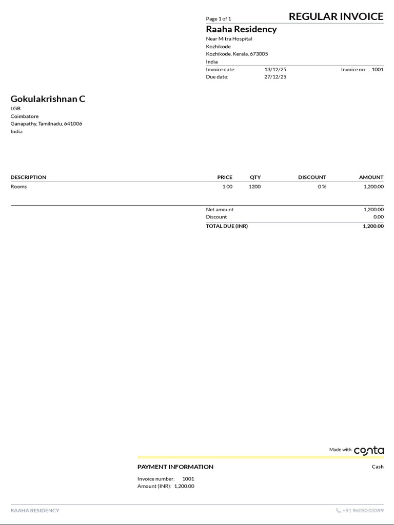 Invoice 1001 | PDF