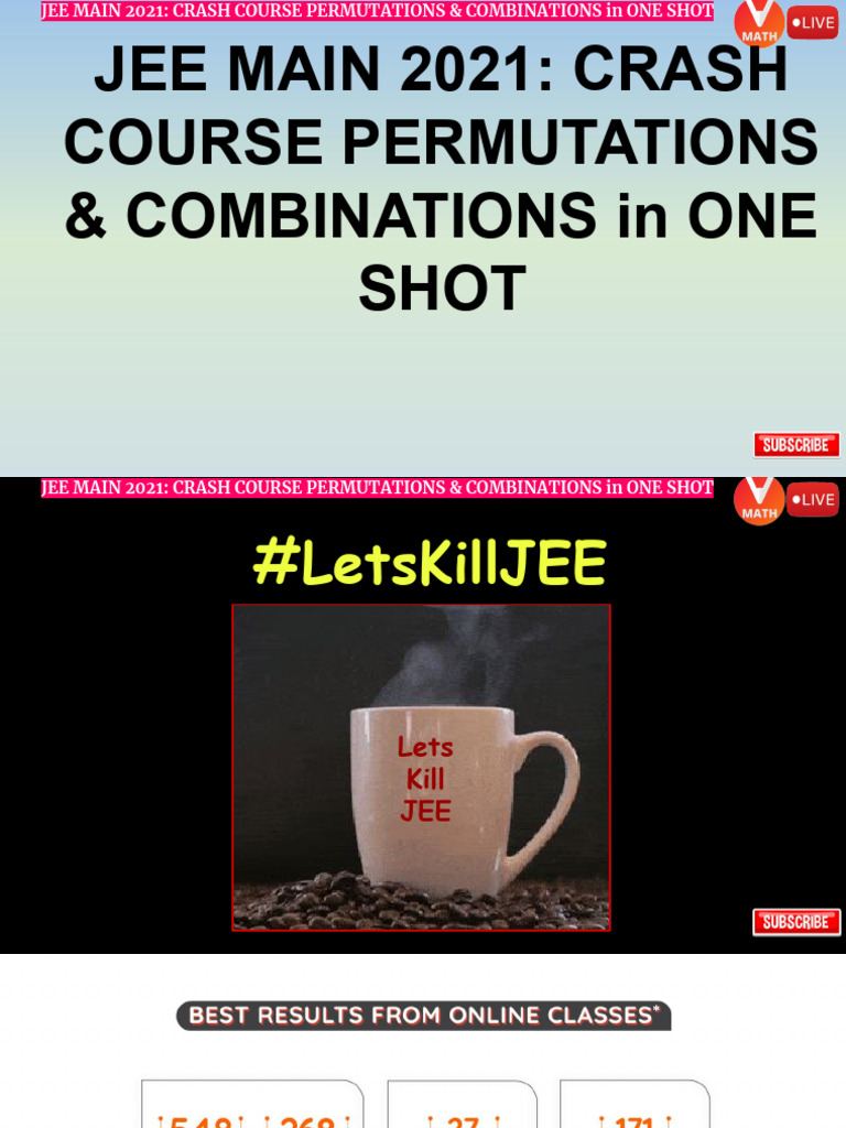 JEE Main 2021: Permutations & Combinations Crash Course | PDF ...
