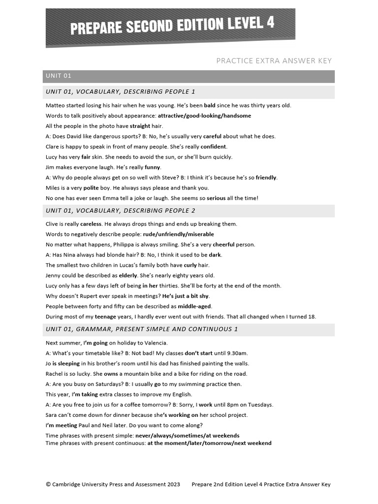 Level 4 Practice Extra Answer Key | PDF | Burglary | Clothing