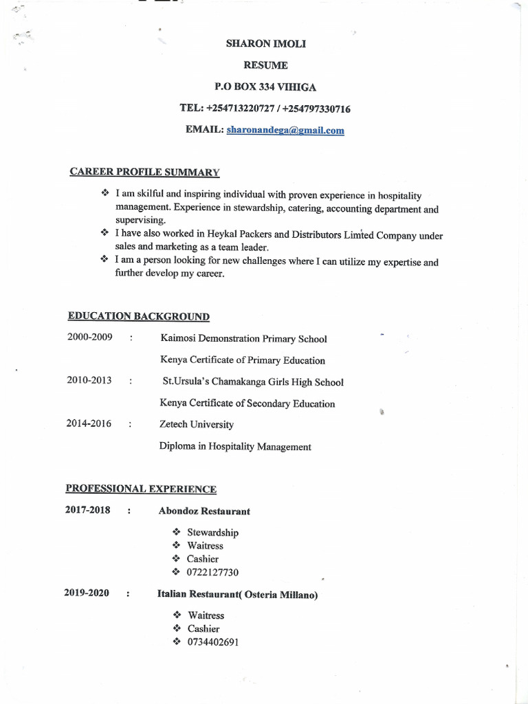 Scanned CV | PDF