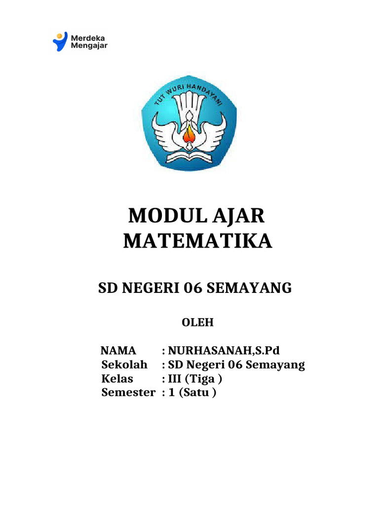 Modul Ajar Matematika Kelas III SD | PDF