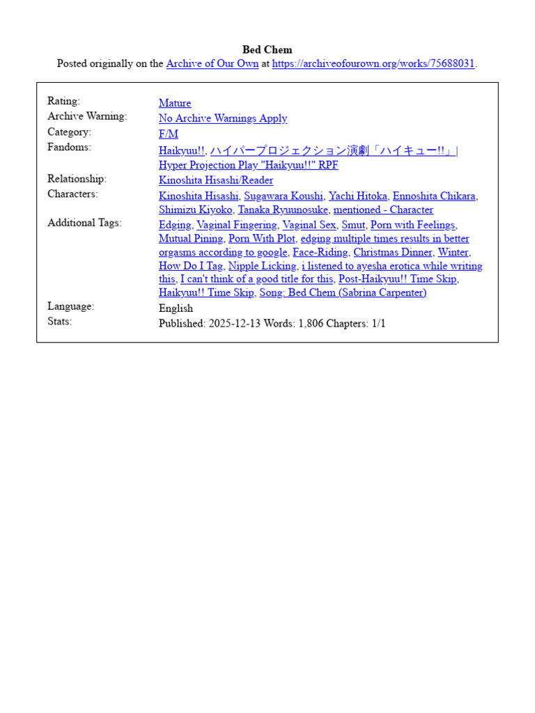 Bed Chem | PDF