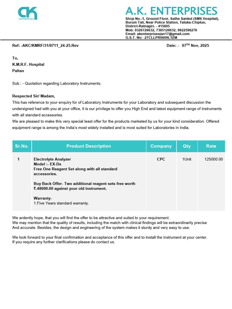 Quotation for Laboratory Instruments | PDF