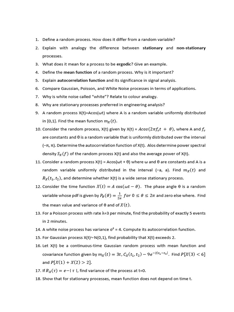 Understanding Random Processes and Analysis | PDF