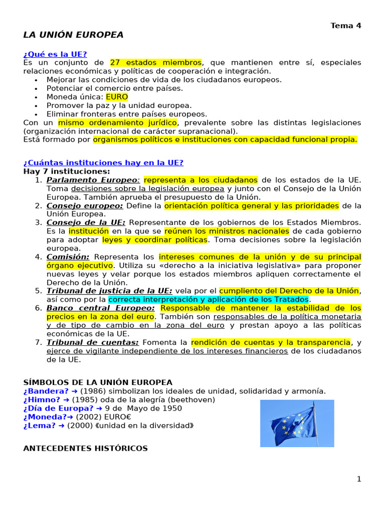 Estructura y Funciones de la UE | PDF | Comunidad Económica Europea ...