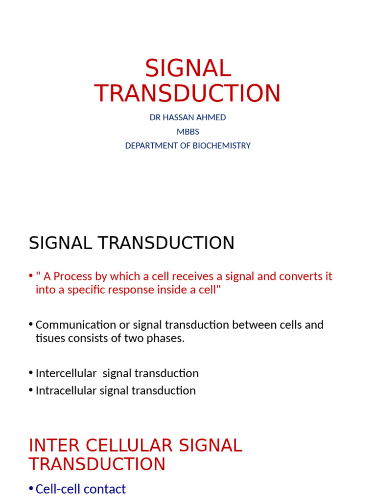 Signal Transduction Overview and Mechanisms | PDF | Cell Signaling ...