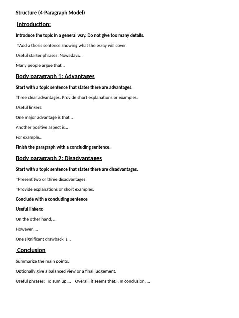 4-Paragraph Essay Structure Guide | PDF