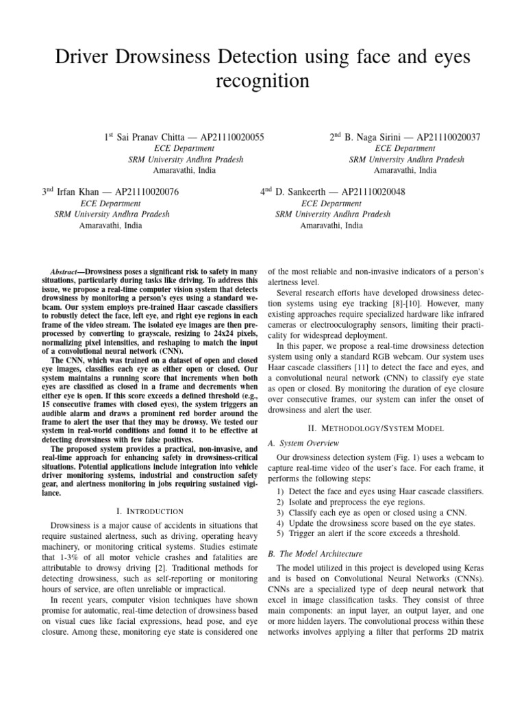 Real-Time Driver Drowsiness Detection | PDF | Applied Mathematics ...