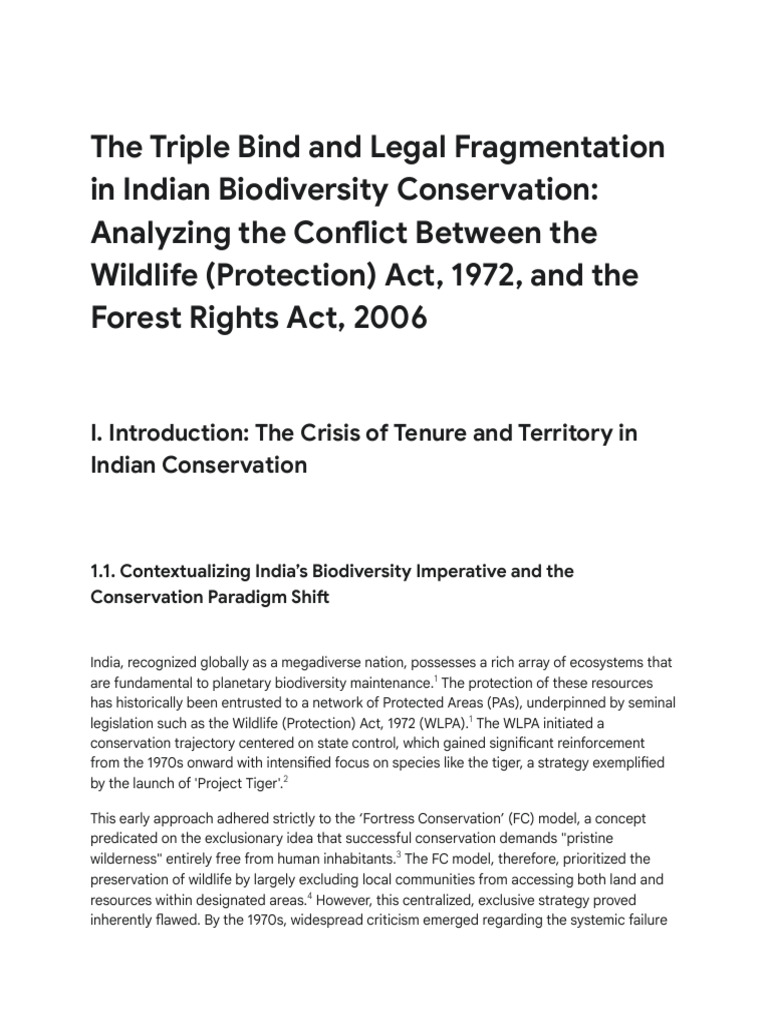 Legal Conflicts in Indian Biodiversity | PDF | Governance ...