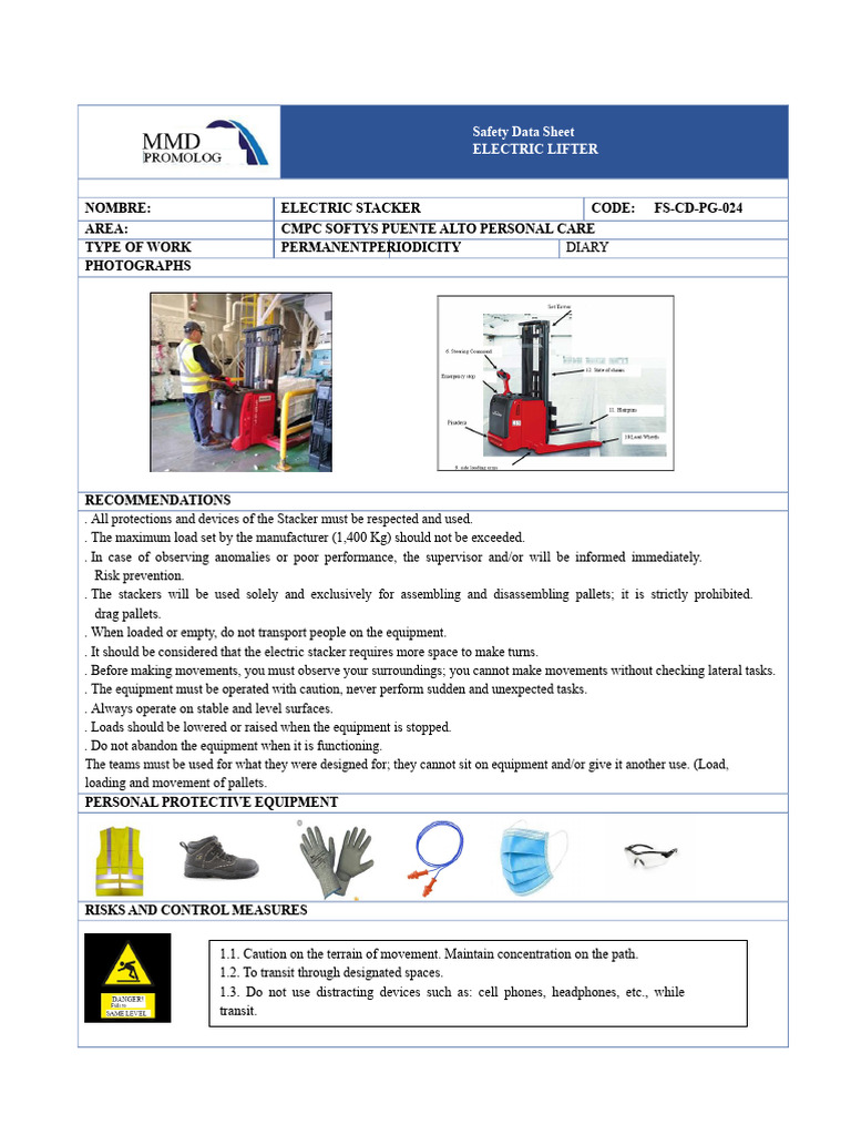 Electric Lifter Safety Guidelines | PDF | Pallet