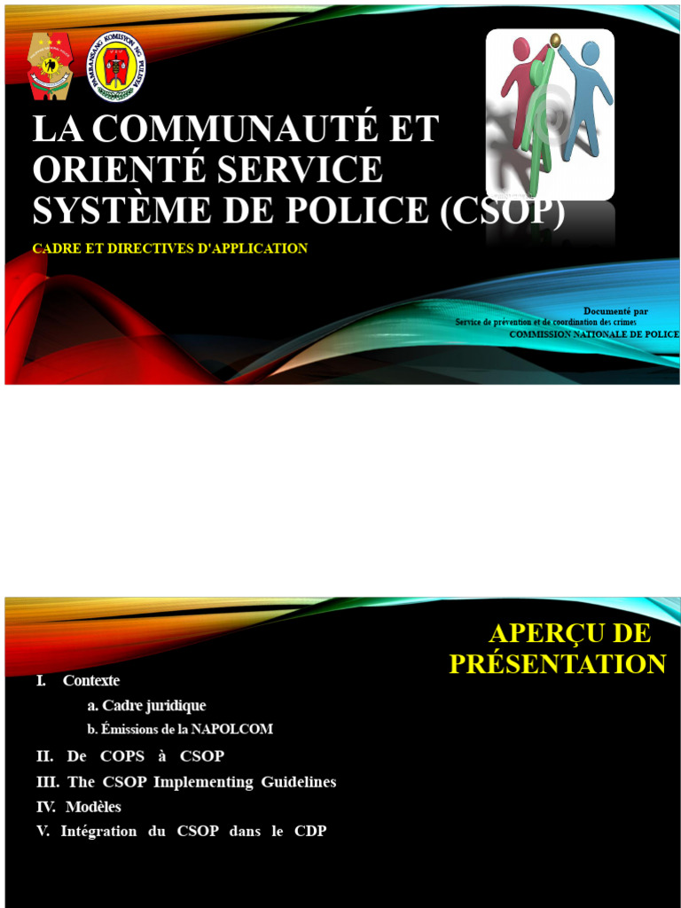 Cadre CSOP pour la Police Communautaire | PDF | Police | Sécurité