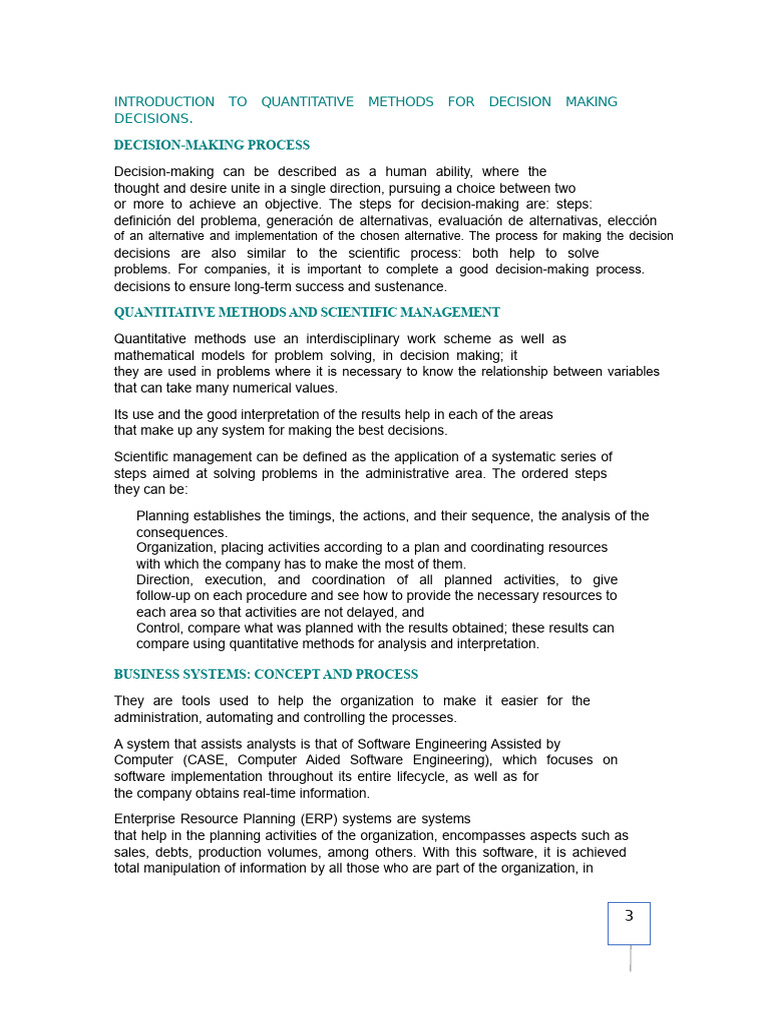 Introduction To Quantitative Methods For Decision Making. | PDF ...