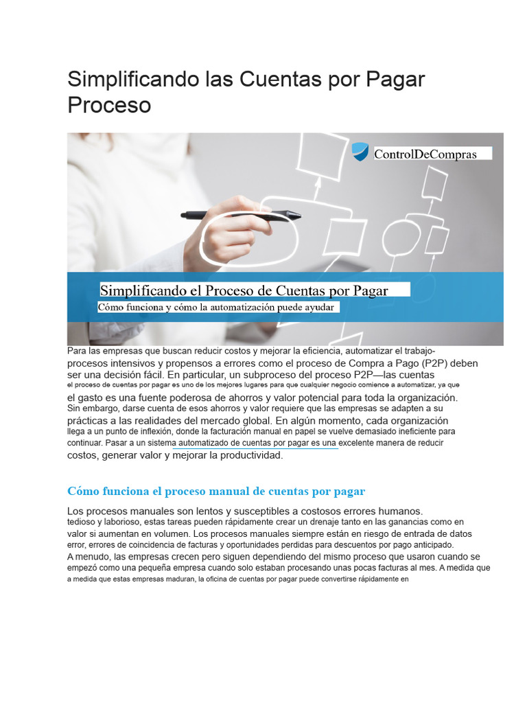 Automatización Eficiente de Cuentas por Pagar | PDF | Cuentas por pagar ...