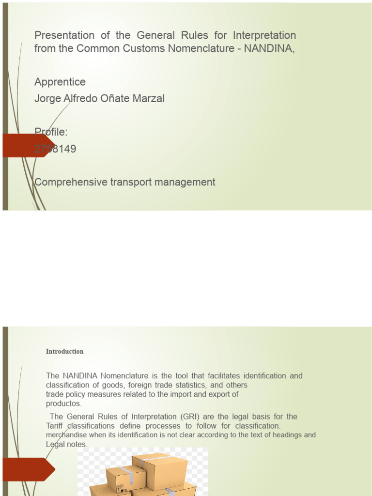General Rules for Customs Classification | PDF