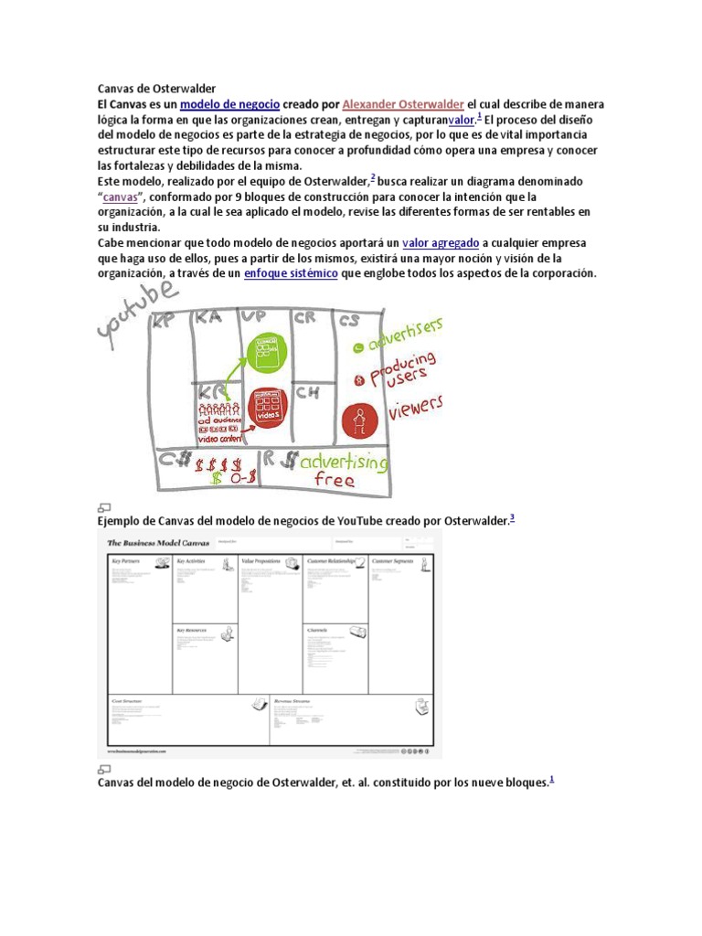 Canvas de Modelo de Negocio Osterwalder | PDF | Distribución (comercial ...