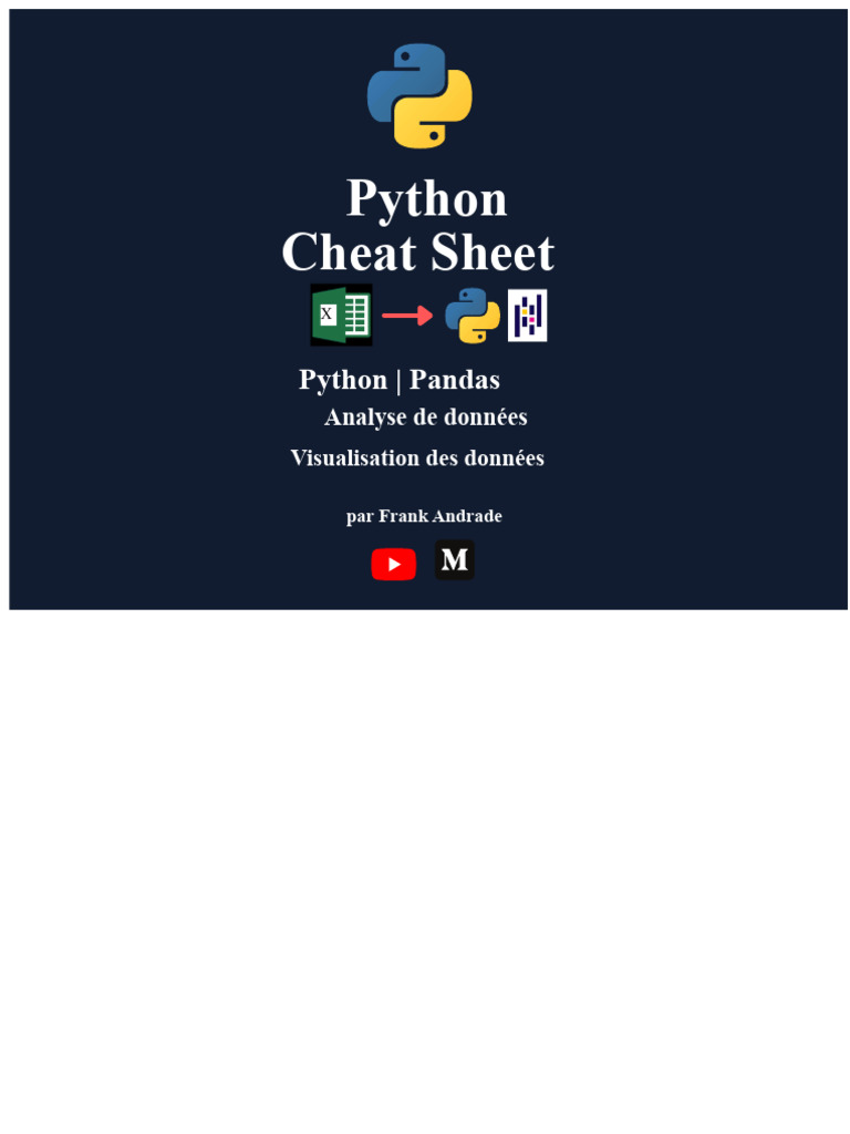 Cheat Sheet Python et Pandas | PDF | Python (Langage de programmation ...