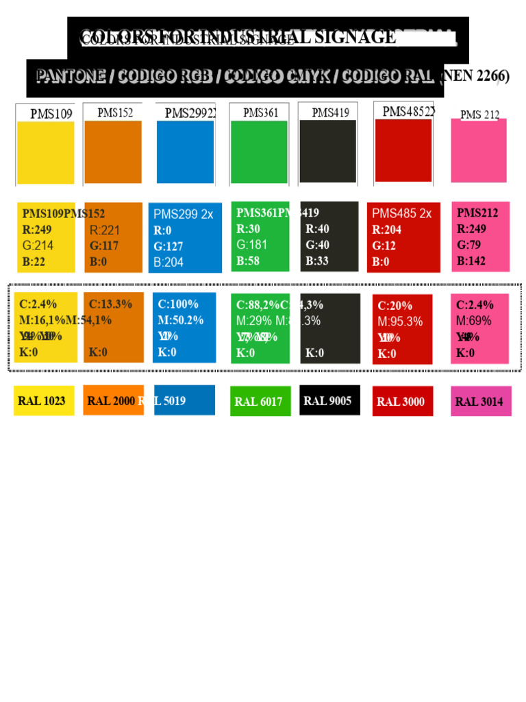 Industrial Signage Color Codes Guide | PDF