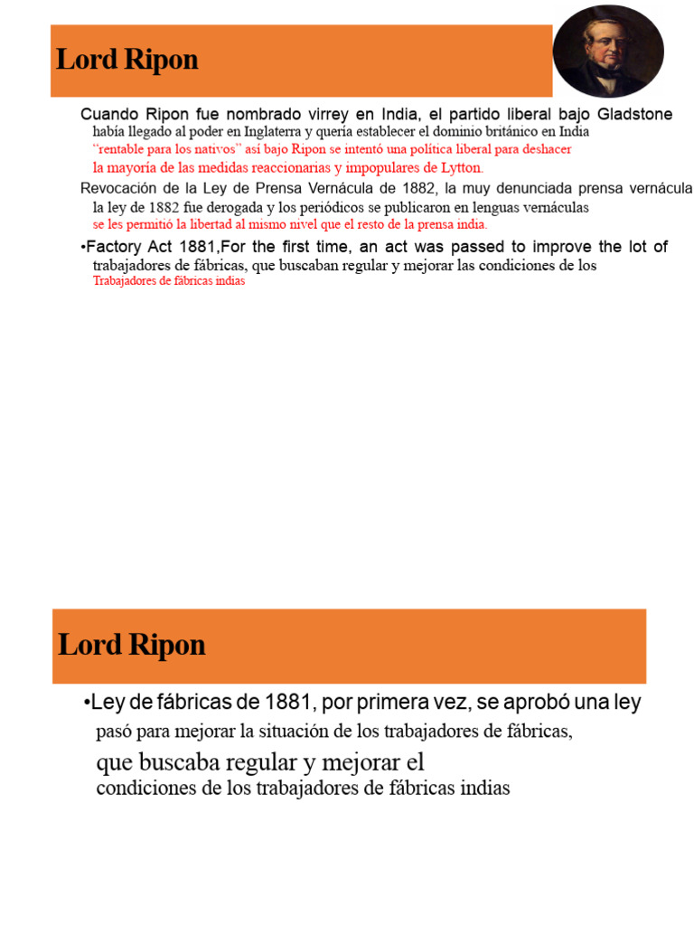 Reformas de Lord Ripon en India | PDF | Raj británico