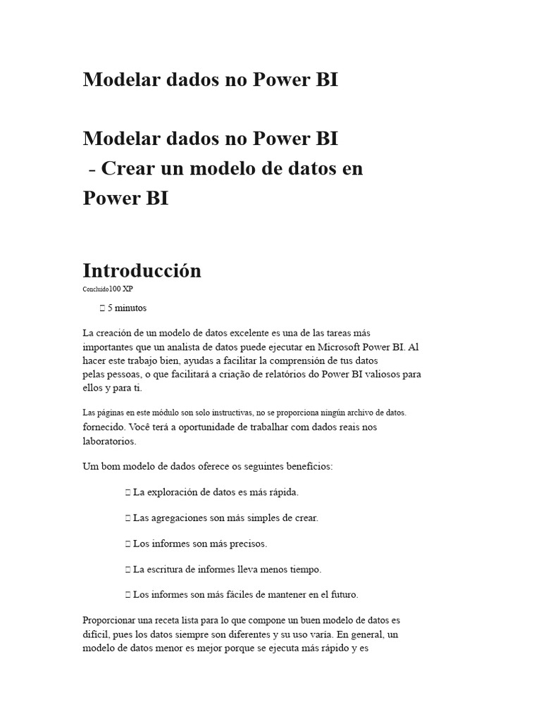 Modelado de Datos Eficiente en Power BI | PDF | Bases de datos ...