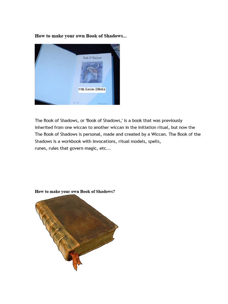 How To Make Your Own Book of Shadows | PDF