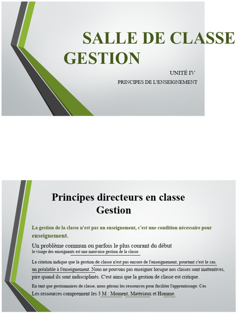 Principes de gestion de classe efficaces | PDF | Apprentissage ...