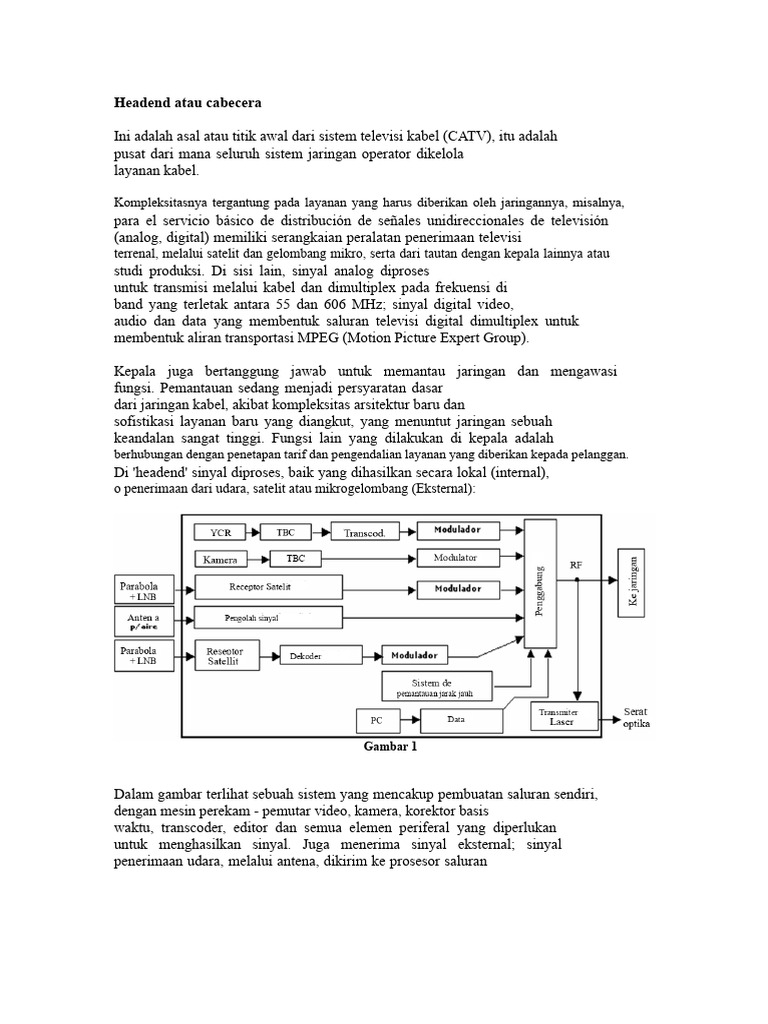 Pengertian dan Fungsi Headend CATV | PDF