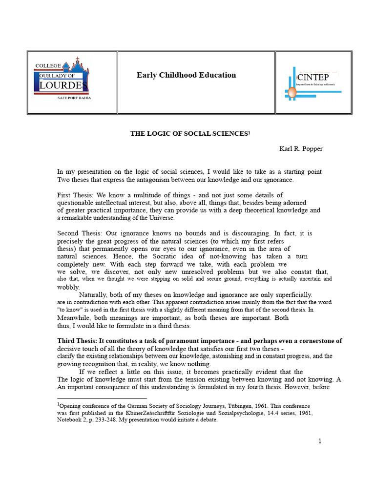 Understanding Knowledge in Social Sciences | PDF | Deductive Reasoning ...