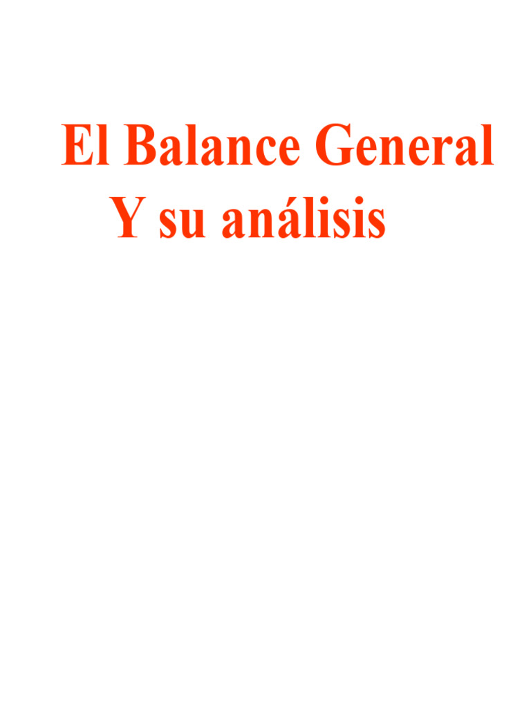 Análisis del Balance General Empresarial | PDF | Hoja de balance ...