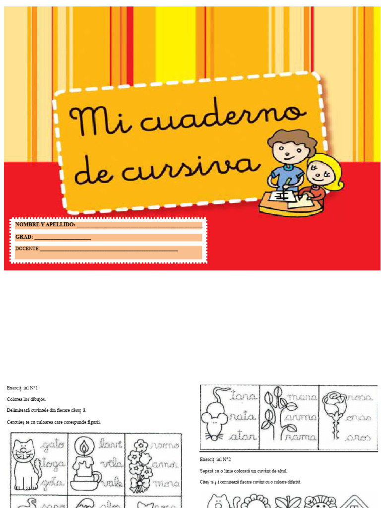 Caiet de Caligrafie Cursivă | PDF