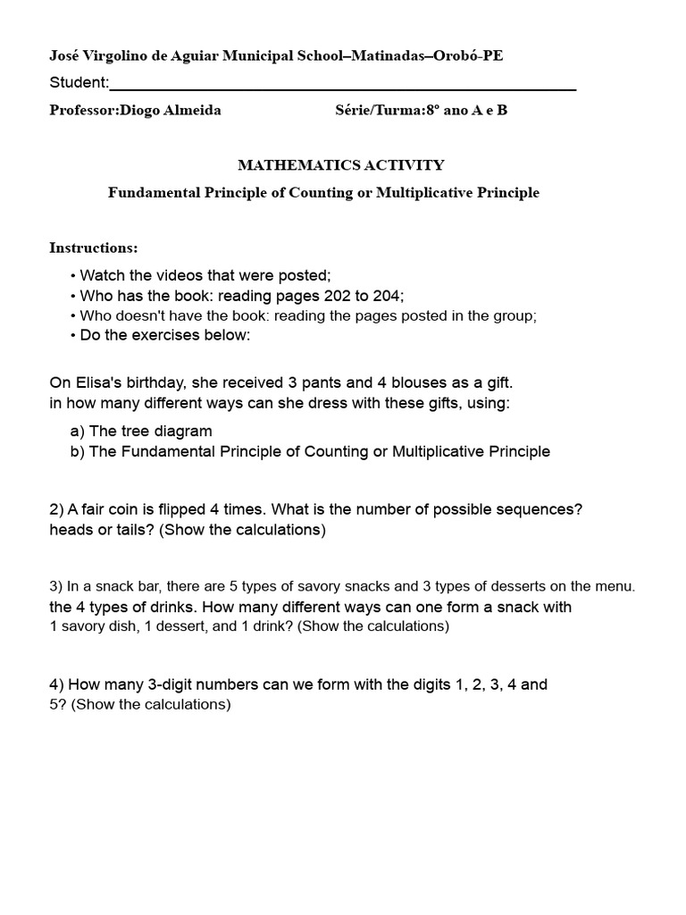 03 - Fundamental Principle of Counting | PDF
