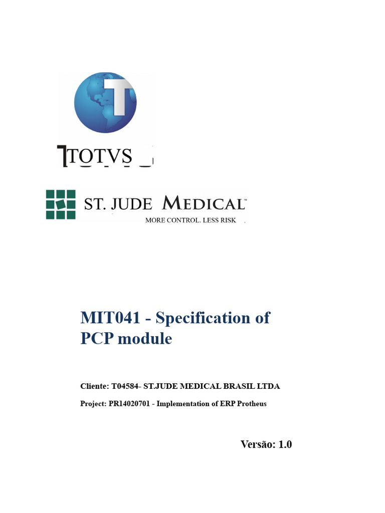MIT041 PROTHEUS PCP - Process Specification | PDF | Specification ...