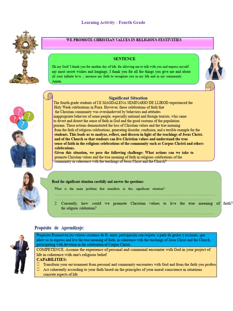 Promoting Christian Values in Fourth Grade | PDF | Eucharist | Faith