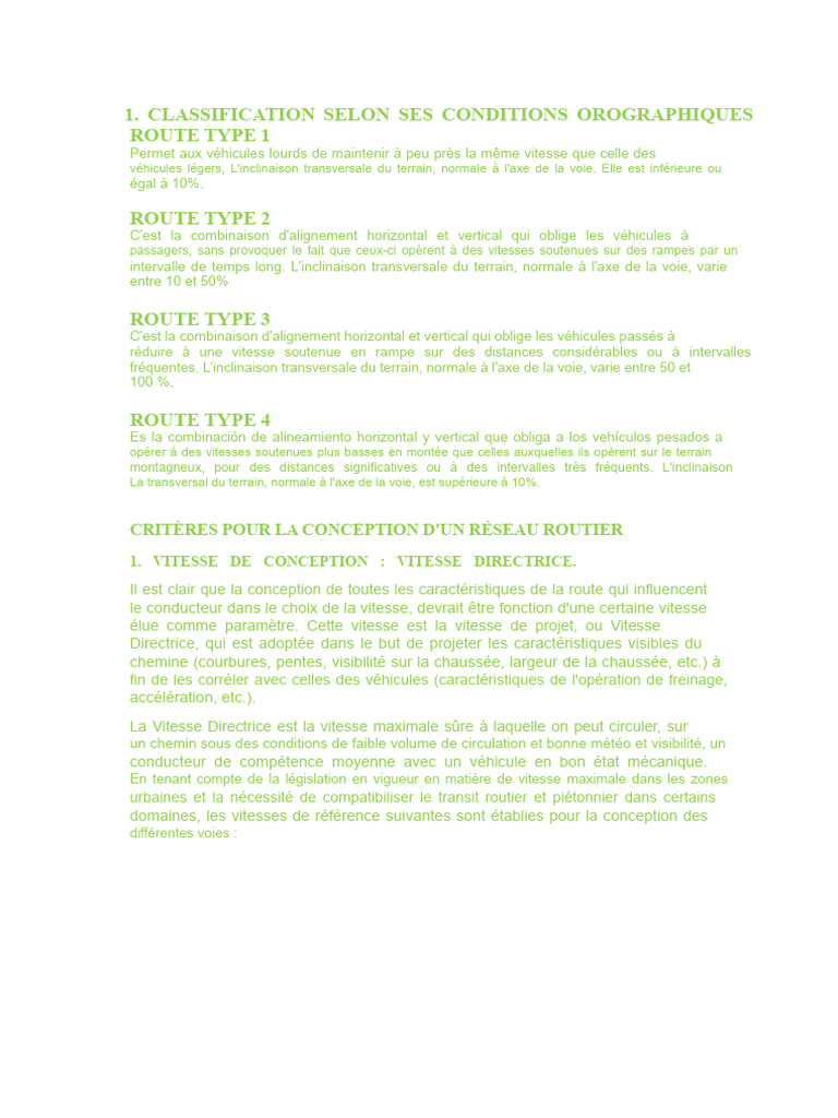Classification Selon Ses Conditions Orographiques | PDF | Autoroute ...