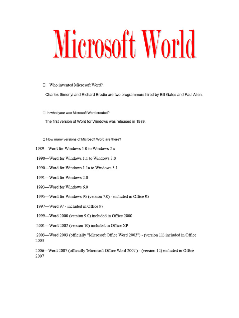 Who Invented Microsoft Word? | PDF