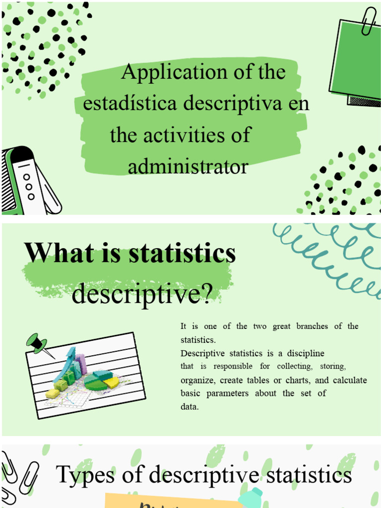 Application of Descriptive Statistics in The Activities of The ...