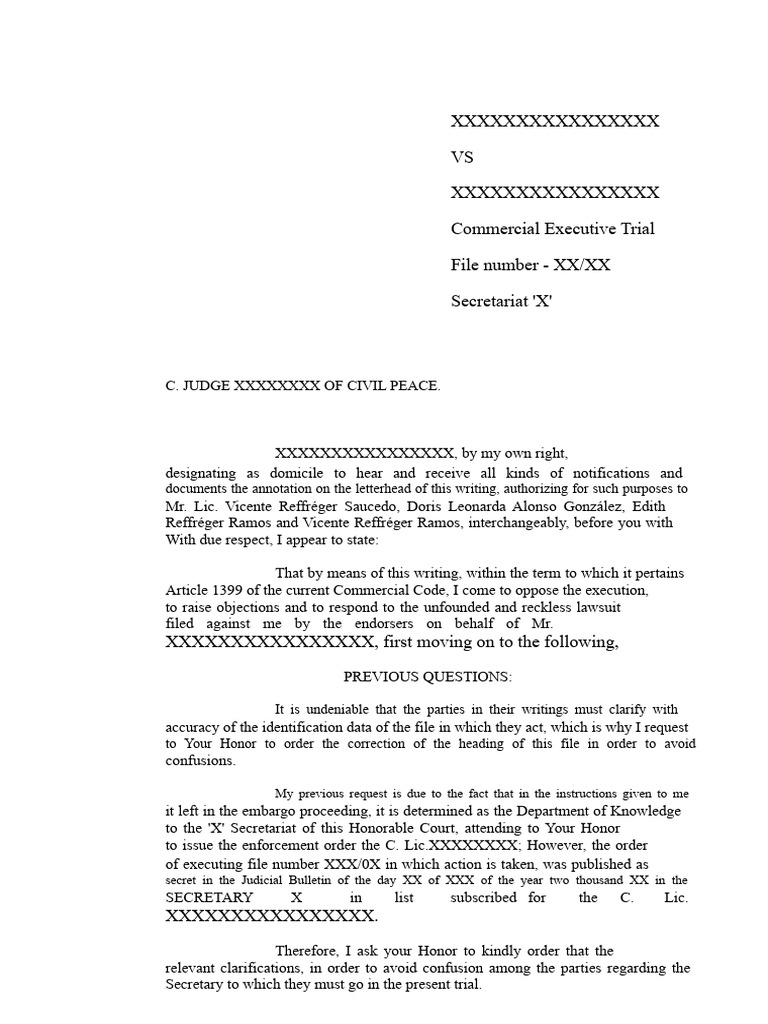 Commercial Trial Objection Filing | PDF | Lawsuit | Complaint