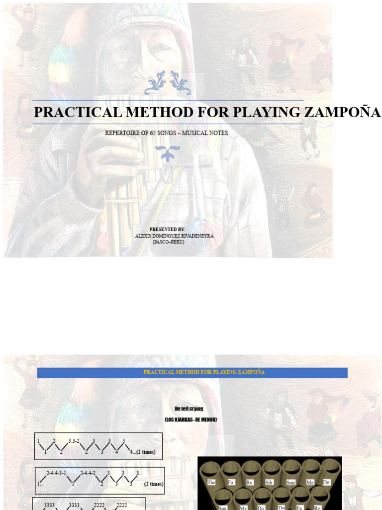Zampoña Playing Method with 65 Songs | PDF | Musicology | Musical ...