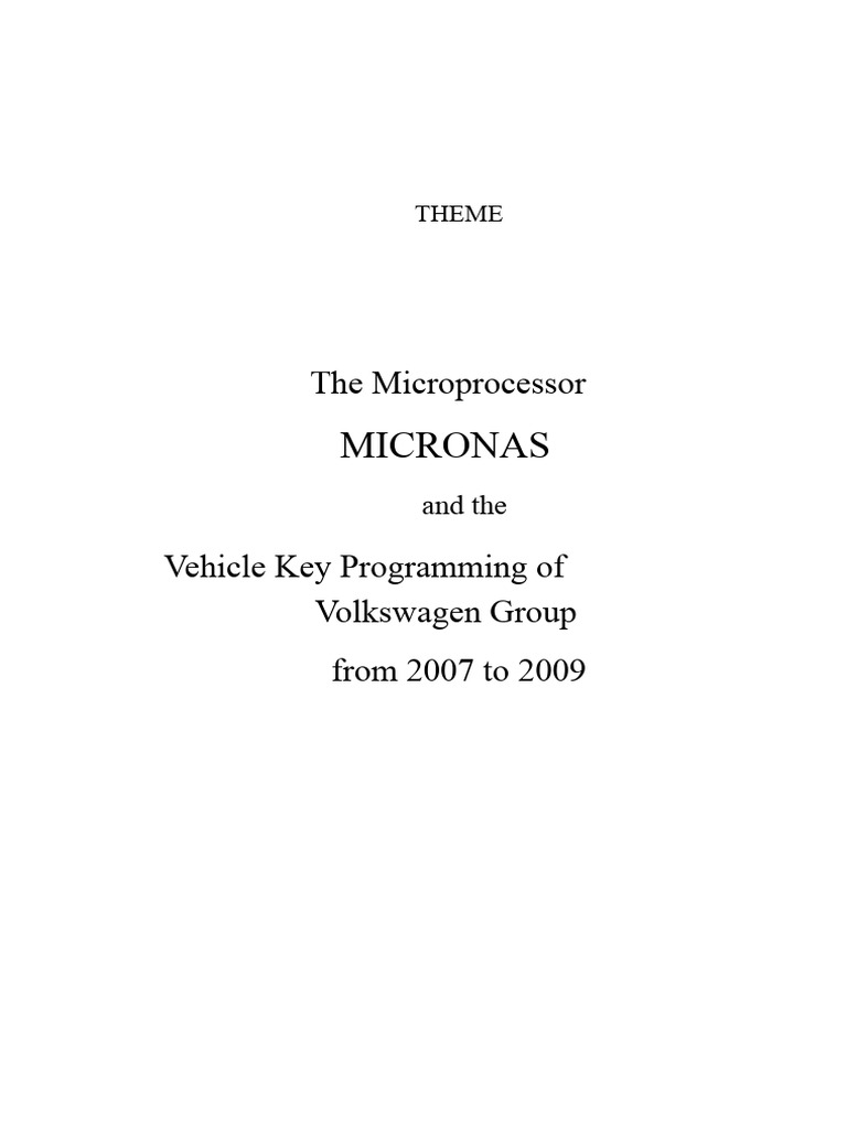 VW Key Programming with Micronas Chip | PDF | Microcontroller | Volkswagen