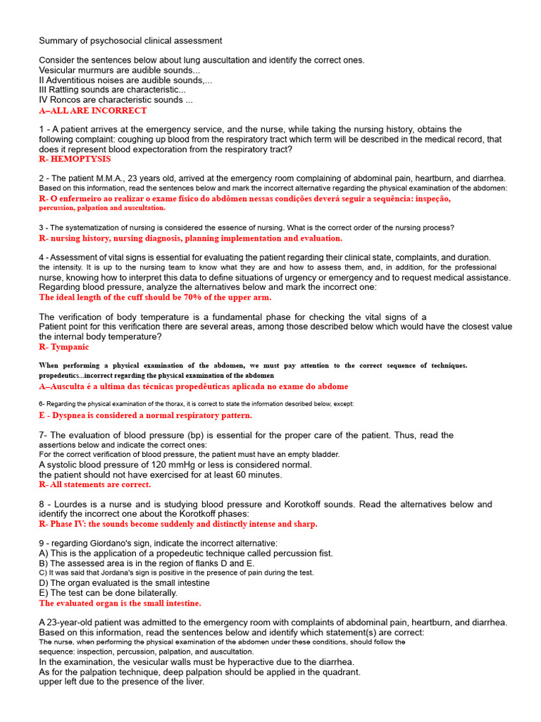 Clinical psychosocial assessment summary PRINT | PDF | Physical ...