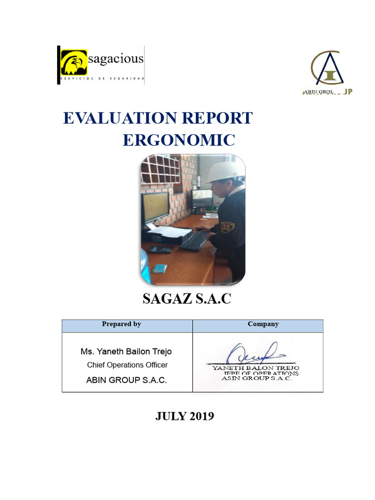 Ergonomic Evaluation Report for SAGAZ S.A.C. | PDF | Anatomical Terms ...